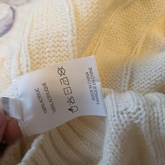 Lace trim off shoulder sweater - Picture 6 of 6